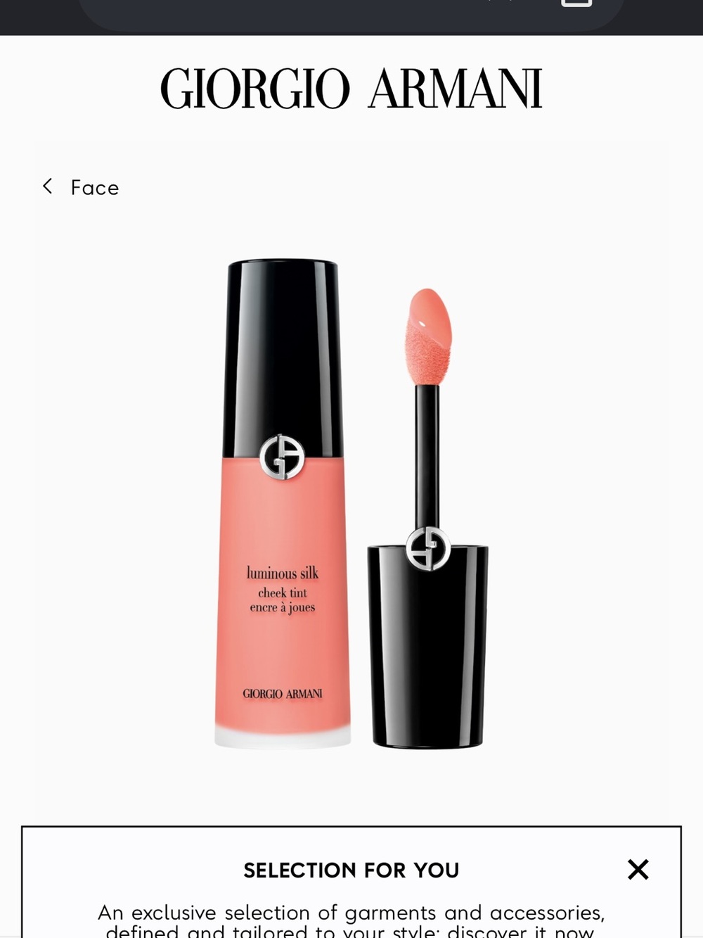 Giorgio Armani Luminous Silk Liquid blush cheek tiny rosy peach - Picture 2 of 5
